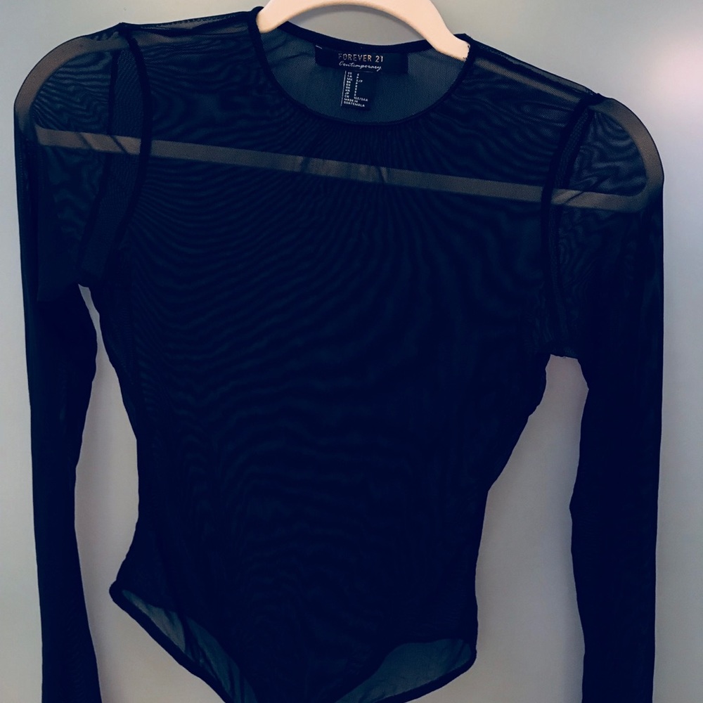 long sleeve see-through bodysuit